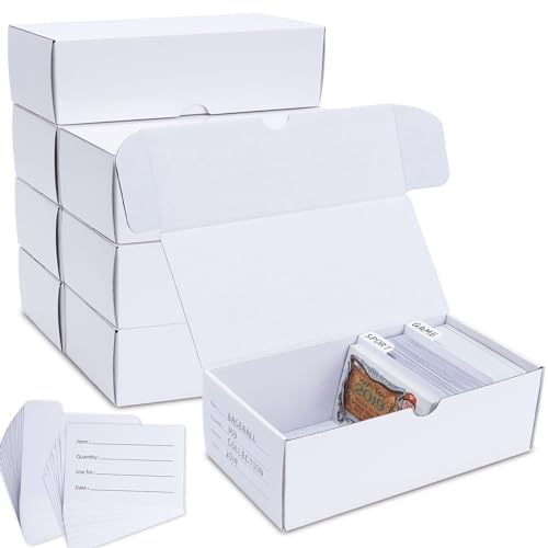Trading-Card Storage Box, 8-Pack • 400 Count Corrugated Cardboard Storage Box with dividers & labels for TCG/Magic/Mtg storage and Collection, 7 INCH Horizontal - size: 8 Piece 7in for Standard