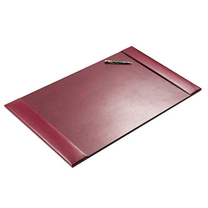DACASSO Bonded Leather Desk Pad with Side Rails - Luxury Leather Desk Blotter for Writing - Padded Executive Desk Surface Protector - ( Burgundy, 30” x 18”) - color: Burgundy
