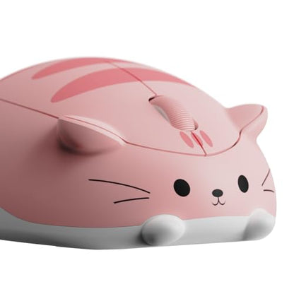 Akko Cat 테마 무선 게이밍 마우스 핑크, 트라이모드 마우스 BT3.0/BT5.0/2.4G, 컴퓨터/노트북/데스크톱/PC용 귀여운 광학 무선 만화 마우스, 맥/윈도우와 호환 (핑크 앤지) - color: 핑크 앤지