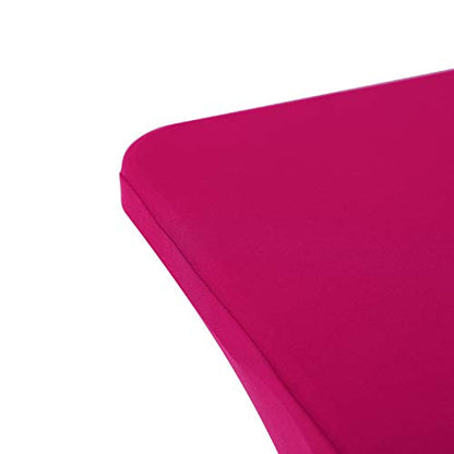 Peomeise 2PCS 6FT Spandex Table Cover Rectangular Stretch Spandex Tablecloth (Fuchsia,6FT) - color: Fuchsia, size: 72" x 30" 2Pack (Rectangular)