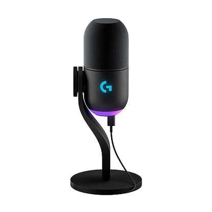 Logitech G Yeti GX Dynamic RGB Gaming/Podcast USB Microphone - Black | LIGHTSYNC, USB mic for streaming, supercardioid, USB plug and play for PC/Mac - color: Black