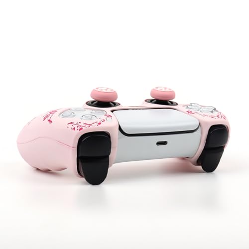 Cat Among Blossoming Branches Controller Skin Cover Compatible with PS5/Playstation 5 Controller, RALAN Protector Case Customised Thumb Grip - color: Cat Pink