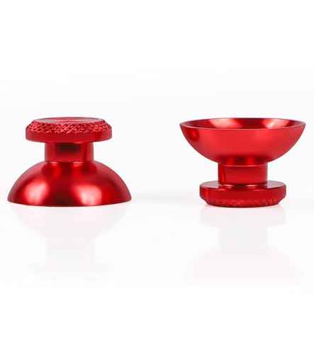 Ceozon Replacement Metal Thumb Grips Accessories for Ps5 Controller Thumbsticks Swap Joysticks Repair Kit (Red)