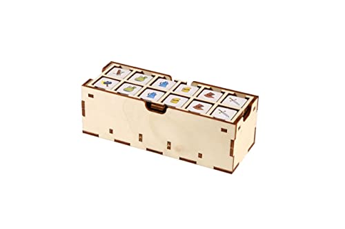 The Broken Token Game Organizer Compatible with Root - Wooden Game Organizing Box with Multiple Trays