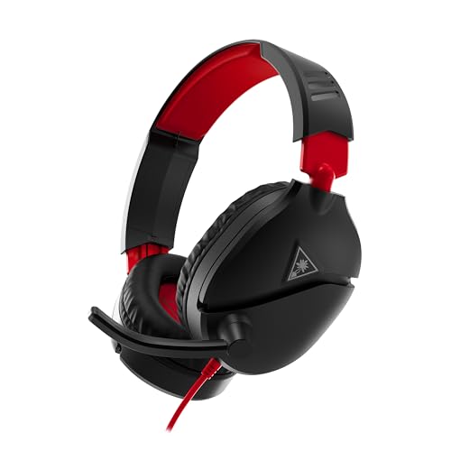 Turtle Beach Recon 70 Wired Multiplatform Gaming Headset for Xbox, PC, PS5 | Xbox Series X|S, Xbox One, PlayStation, PS4, Mobile, Flip-to-Mute Mic, 40mm Speakers, Lightweight, Soft Earpads, Black & Red - color: Black/Red