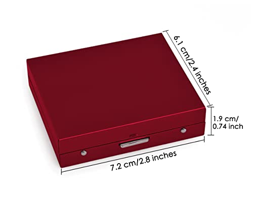 DS.DISTINCTIVE STYLE Aluminum Alloy Dice 5 Pieces 16mm Portable Metal Dices with Case 6 Sided Dice for Party Game - color: Red, style: Square