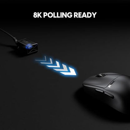 Pulsar Gaming Gears X2 Crazylight Wireless Gaming Mouse, Ultra Lightweight 1.23 oz (35g), Optical Switch, 32000 DPI, 750 IPS, XS-1 Sensor, 8k Compatible (Jet Black) - color: Jet Black, size: Mini, style: X2 CrazyLight
