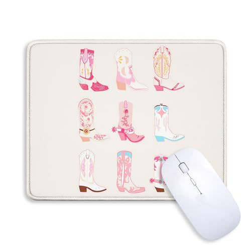 Western Cowgirl Mouse Pad, Cute Mousepad, Western Desk Decor for Office Room, Cowgirl Gifts for Women, Anti Slip Rubber Base Mice pad for Computer Office Women Girl, 8x9.5 Inch - color: Boots