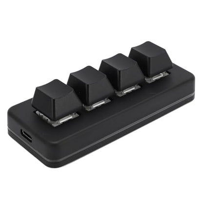 4 Key Mini Keypad, One Handed Mechanical Gaming Keyboard, Wired USB Programming Macro Keypad with RGB Dynamic Lighting for Game Editing Working