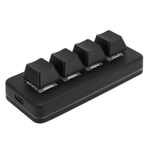 4 Key Mini Keypad, One Handed Mechanical Gaming Keyboard, Wired USB Programming Macro Keypad with RGB Dynamic Lighting for Game Editing Working