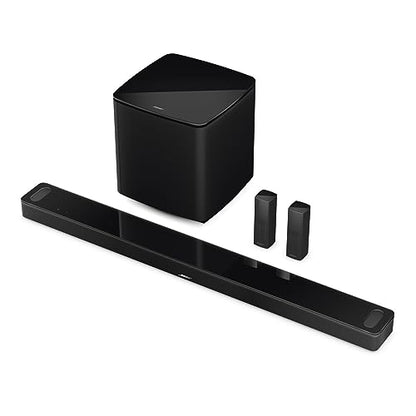 Bose Smart Ultra Dolby Atmos Soundbar, All-in-One Surround Sound System for TV, A.I. Dialogue Mode, Alexa and Google Voice Control, HDMI eARC, Black | Includes HDMI eARC cable, optical cable and remote for home theater, movies and clear dialogue - color:
