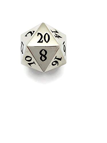 Silver Metal D20 F*** Dice Set Critical Fail F 20 Sided Die Set DND Black Gunmetal Color Number for Role Playing Game Dungeons and Dragons D&D Pathfinder Shadowrun and Math Teaching