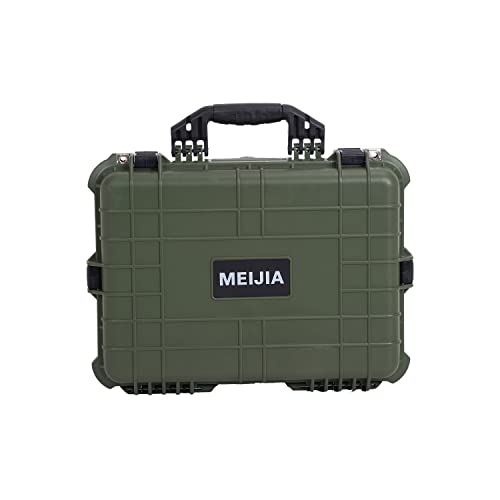 MEIJIA All Weather IP67 Waterproof Hard Camera Case,Hard Protective Case,Hard Case with Customizable Foam,Fit Use of Drones,Camera,Equipments,Pistols(Green,19.78x15.77x7.41inches) - color: Green, size: 19.78x15.77x7.41inches