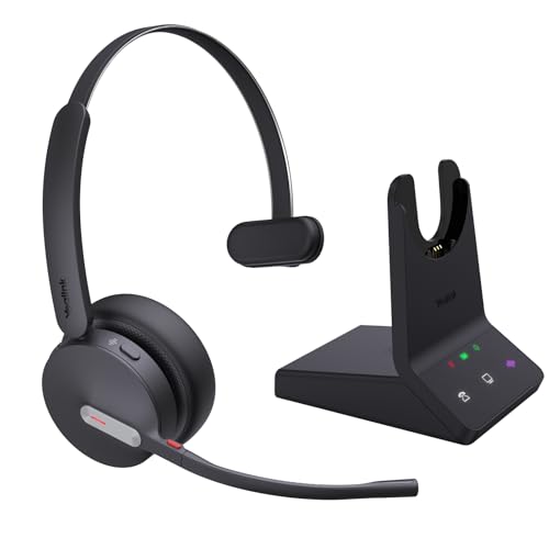 Yealink WH64 Mono Wireless Headset with Mic, Dual Mode DECT & Bluetooth | Ultra 606 ft Range, 3 Ai Noise Cancelling Mic, 26 Talk Time, Work with IP Phone, PC, Cellphone, Teams, Zoom, and Other UC - style: WH64 Mono-ear UC