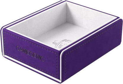 Token Keep - Premium Token Box for Safe Storage, Fits Dungeon 1100+ and Dungeon S 550+, Holds Tokens, Dice, and Cards, Fully Usable During Gameplay, Purple/White Color, Made by Gamegenic - color: Purple/White