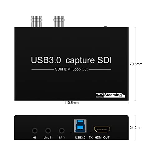 HDMI SDI to USB Capture Card USB3.0 1080P60fps SDI to HDMI Converter SDI Out&Audio Mixing,SDI2HDMI,SDI Game Video Capture Card