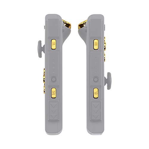 eXtremeRate Chrome Gold Full Set Replacement Buttons for Nintendo Switch & OLED JoyCon, ABXY Direction Keys SR SL L R ZR ZL + - Home Capture Trigger Buttons Springs - Controller Without - color: Chrome Gold