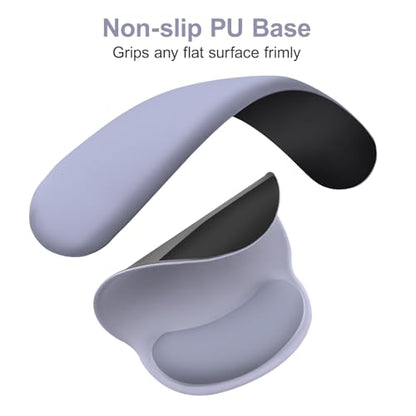 MOSISO Wrist Rest for Mouse Pad Set, Large Gaming Deskpad, Lavender Gray | Circle Curved Mousepad&Keyboard Wrist Rest&Coaster, Ergonomic Non-Slip Mousepad&Easy Typing Pad with Silicone Lining - color: Lavender Gray