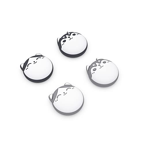 PlayVital Cute Thumb Grip Caps for ps5/ps5 Edge Controller, Joystick Caps for Switch 2 Pro/Switch Pro, Thumbstick Cover for Xbox Series X/S, Elite Series 2, Xbox One - Husky & Kitty, Light Gray - color: Husky & Kitty Light Gray
