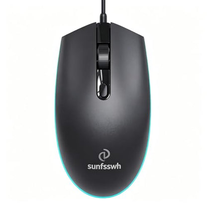Wired Dual Mode Gaming Mouse & RGB Charging Mouse Pad Combo, 10W Qi Wireless Charger, Ergonomic Mice with RGB Light for Gaming & Office