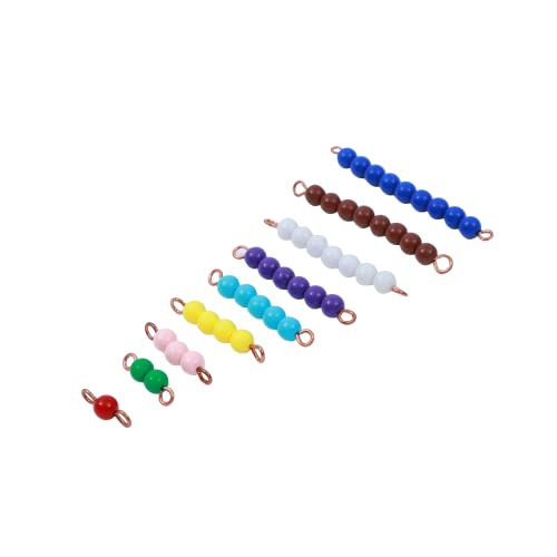 Adena Montessori Counting Beads Checker Board Beads Math Games & Teaching Numbers Counting Toys | Safe acrylic + beechwood box. 180 color-coded beads bars 1-9. Hands-on addition, subtraction & multiplication. Classroom