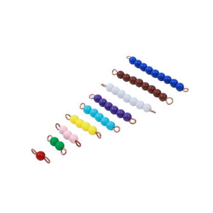 Adena Montessori Counting Beads Checker Board Beads Math Games & Teaching Numbers Counting Toys | Safe acrylic + beechwood box. 180 color-coded beads bars 1-9. Hands-on addition, subtraction & multiplication. Classroom