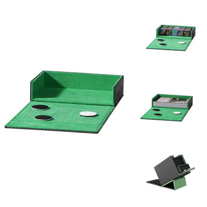 Pocket Dice Box (Adventurer Module) - Built-in Life Tracker - Fits 15 Counter Dice (15 mm) or 30+ Unsleeved Cards - Stores Inside Adventurer - MTG, PTCG & More (2. Veil (Black/Green)) - color: 2. Veil (Black/Green)