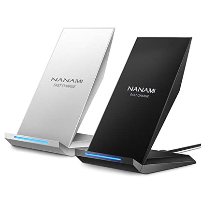Fast Wireless Charger, [2 Pack] NANAMI Wireless Charging Stand for iPhone 16/16 Plus/16 Pro/16 Pro Max/15/14/13/12, Phone Charger Dock for Samsung Galaxy S26/S26+/S24/S24 Ultra/S23/S22/S21, Pixel 6/5 | Compatible with iPhone 17/17 Pro/16/15/14/13/12,Phone