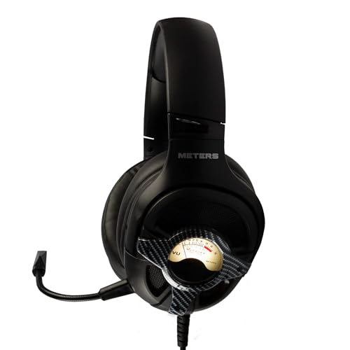 Meters Level-Up Gaming Headsets with RGB VU Virtual 7.1 Surround Sound, 50mm Drivers & Detachable Mic - USB Gaming Headphones Compatible with PC, Laptop & PS4 - Zero Latency (Carbon)