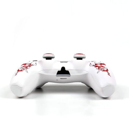 Horned Skull Controller Skin Cover Compatible with PS5/Playstation 5 Controller, RALAN Protector Case Customised Thumb Grip - color: Horned skull White Red