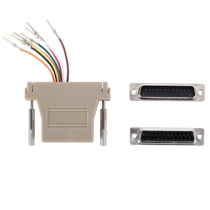 10PCS DB25 Serial to RJ45 Ethernet Adapter(5PCS Male+5PCS Female) | 25 Pin, Serial Port Male Female to RJ45, Ethernet LAN Extend Modular Converter - style: DB25 Male + Female