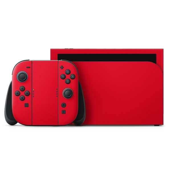 Skinit Decal Gaming Skin Compatible with Nintendo Switch 2 (2025) with Joy-Con - Red Design - color: Red - SOLIDX15