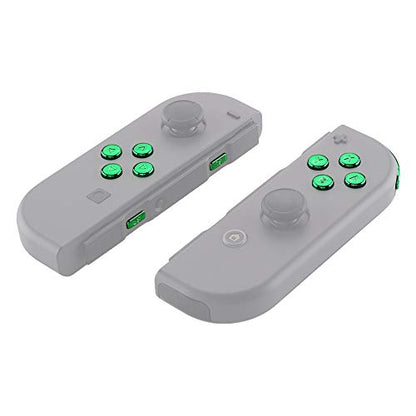 eXtremeRate DIY Full Set Buttons for Nintendo Switch & Switch OLED, Chrome Green Glossy Replacement Buttons for JoyCon, ABXY Direction Keys SR SL L R ZR ZL + - Home Capture Trigger Buttons Springs - color: Chrome Green