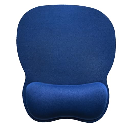 Mouse Pad with Wrist Support, Ergonomic Mousepad with Comfortable Memory Foam Wrist Rest Cushion, Relieve Wrist Pain, Non-Slip Rubber Base Gaming Mice Pad for Home Office Computer Laptop, Blue - color: Blue
