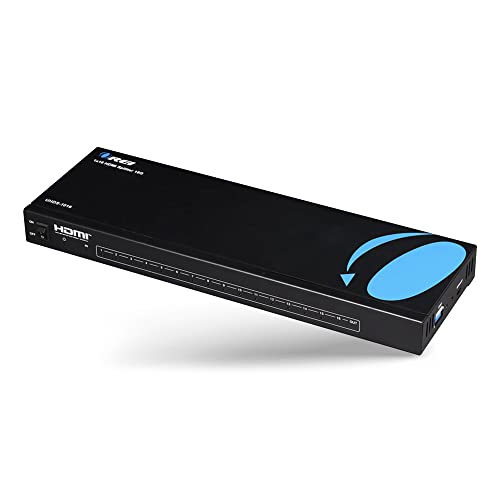 OREI 1 in 16 4K Out HDMI Splitter 4:4:4 8-bit - HDMI 2.0, HDCP 2.2, 18 Gbps, 4K @ 60Hz HDMI Duplicator/Distributor UltaHD High Resolution (UHDS-1016) (1x16) | OREI 1 in 16 Out HDMI Splitter 4K@60Hz 4:4:4 8-bit With HDMI 2.0, HDCP 2.2, 18 Gbps - size: 1x16