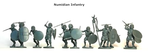 Wargames Delivered - Victrix Numidian Infantry Set with Bonus Miniature STL Download - 24 Highly Detailed 28mm Multipose Miniatures with Spears, Shields, and Head Options for Ancient Wargaming
