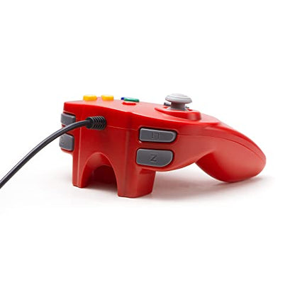KIWITATA Retro N64 Controller, Mini N64 Wired 64-bit Remote Game Controller Upgraded Joystick Replacement Video Gamepad Red - color: red
