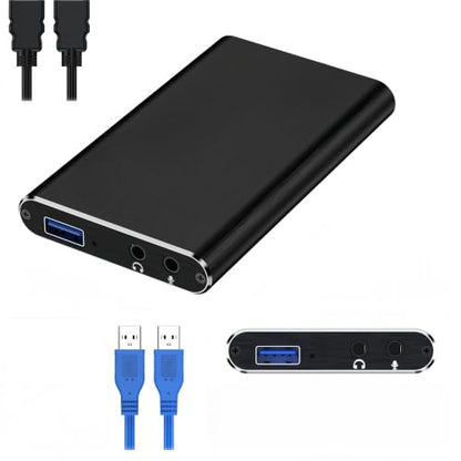 4K Ultra HD Video Capture Card, 1080P 60FPS USB 3.0 Game Recorder for Streaming, Gaming & Video Meetings, Plug & Play, Ultra-Low Latency