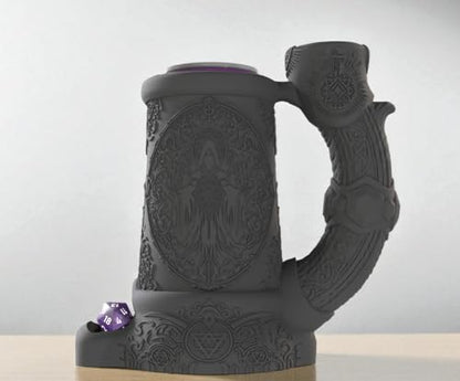 Dark Sorcerer Can Cozy Dice Tower – Fantasy DND Dice Roller & Drink Holder, Dungeons and Dragons Gift, RPG Tabletop Accessory, Dungeon Master Decor, Gothic Dice Mug (Obsidian Black, Standard 12oz Can)