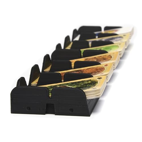 Card Holding Organizer for Catan Game, 6 Stacks of Cards, 3x15 inches, Non-Slip tabs, Made in The USA