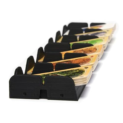 Card Holding Organizer for Catan Game, 6 Stacks of Cards, 3x15 inches, Non-Slip tabs, Made in The USA