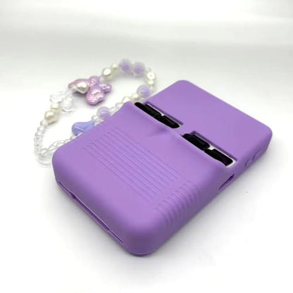 Silicone Case for R36S Handheld Game Console Protective Case with Lanyard Button Cover Accessory for Gift (Purple) - color: purple