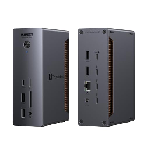 UGREEN 13-in-1 Thunderbolt 5 Docking Station, 120Gbps Max Transfer, Single 8K@60Hz, Dual 6K@60Hz Display, 140W Power Charging Revodok Max 2131 with 2.5GbE, SD/TF 4.0 (Includes US/EU/UK Power Adapter)