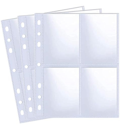 30 Pack 240 Pockets 6 Ring A5 Binder Sleeves,2.5x3.5 Inch Trading Card Sleeves,Double-Sided 4 Pocket Page Protector,Ultra-Clear Kpop Photocard Sheets,Card Sleeve Pages for Game Cards,Photocard - color: 2.5x3.5" - 30 Pack 240 Pockets