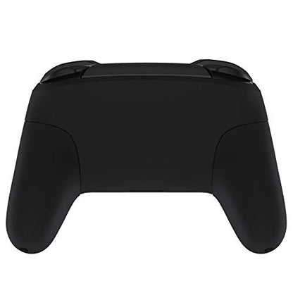 eXtremeRate Black Faceplate Backplate Handles for Nintendo Switch Pro Controller, Soft Touch DIY Replacement Grip Housing Shell Cover for Nintendo Switch Pro - Controller NOT Included - color: Black