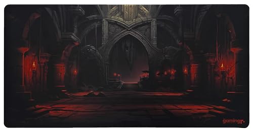 The Gaming Mat Company Single Player MTG Playmat & Mouse Pad – 28" x 14" Dungeon Gaming Mouse Pad Compatible with Magic: The Gathering playmats, MTG Cards, TCG Gaming mat - color: Dungeon