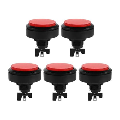 HOMSFOU 5pcs Round LED Arcade Reset Push Button Switch with Seamless Compatibility and Easy Installation for Game Console Cabinets and Lowlight Arcade Setups