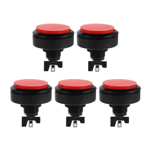HOMSFOU 5pcs Round LED Arcade Reset Push Button Switch with Seamless Compatibility and Easy Installation for Game Console Cabinets and Lowlight Arcade Setups