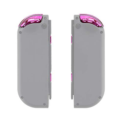 eXtremeRate DIY Full Set Buttons for Nintendo Switch & Switch OLED, Chrome Pink Glossy Replacement Buttons for JoyCon, ABXY Direction Keys SR SL L R ZR ZL + - Home Capture Trigger Buttons Springs - color: Chrome Pink