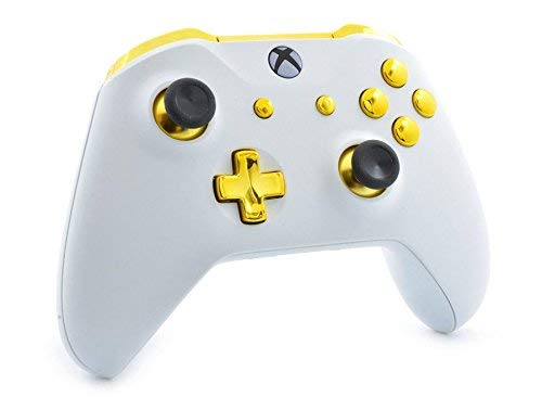 MODDEDZONE Custom Wireless UNMODDED Controller for Xbox One S/X and PC with Exclusive and Unique Designs - The Perfect Gaming Gift for Enthusiasts, Expertly Crafted in the USA - White/Gold - color: White/Gold